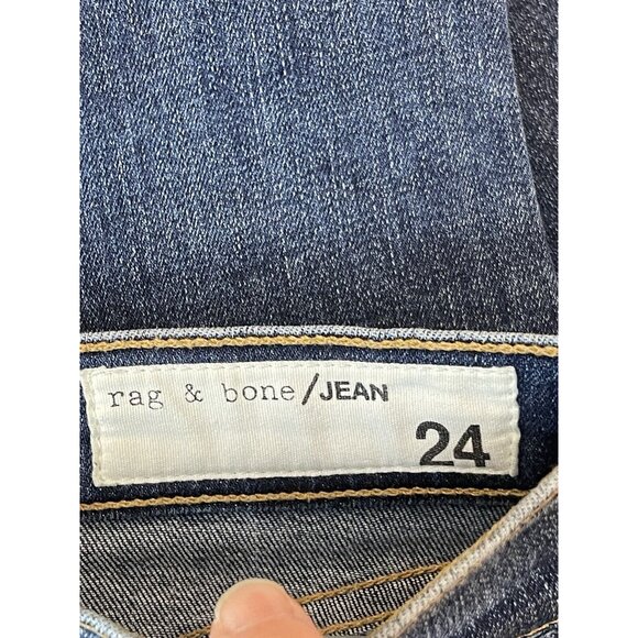 Rag & Bone Jeans Size 24 High Rise Skinny 10 Inch Capri Studded Blue Revolve - Picture 6 of 10